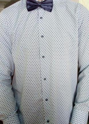 Новая мужская рубашка размер м (48-й) синяя классическая12 фото