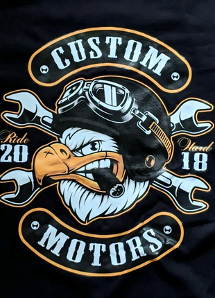 Футболка чоловіча нова custom motors (harley davidson)