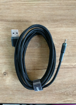 2 метра кабель baseus halo microusb black нейлонова оплетка