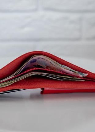 Шкіряний гаманець «wally» червоний4 фото