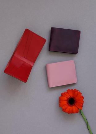 Шкіряний гаманець «basic» червоний3 фото