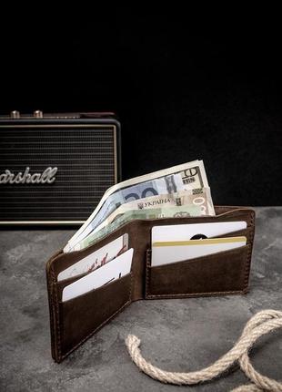 Шкіряний гаманець «basic» коричневий1 фото