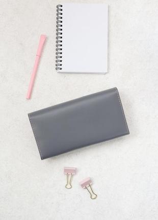 Шкіряне портмоне «safo» сіро-рожеве2 фото