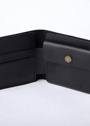 Шкіряний гаманець gazda чорний6 фото