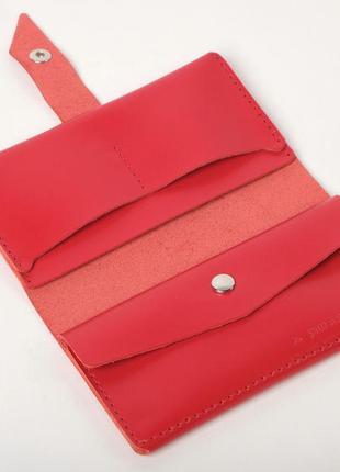 Шкіряний гаманець «promin» червоний глянець2 фото