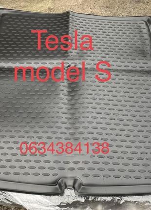 Килимки поліка багажника tesla model s model 3 / тесла модел с...1 фото