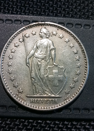 Монета 2 франка швейцария 19682 фото