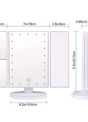 Дзеркало потрійне для макіяжу з підсвічуванням3 фото