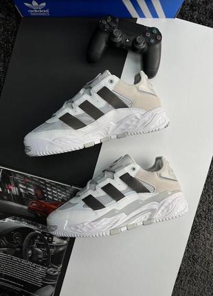 Мужские кроссовки adidas originals niteball prm white gray black4 фото