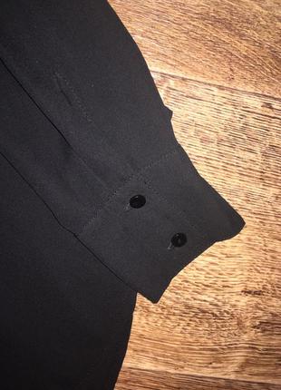Чёрная блузка/рубашка с воротничком стойка 🖤5 фото