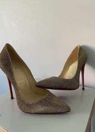 Золотые туфли лодочки лабутены louboutin2 фото