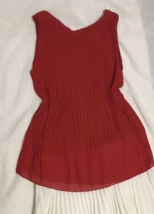 Шикарная красная блуза плиссе (италия) с подкладкой.2 фото