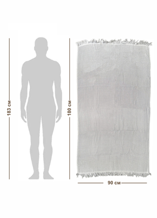 Вафельное полотенце - хлопок - для ванной, отелей, спа - xxl 90х180 см - серый4 фото