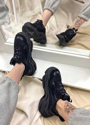 Balenciaga triple s clear black1 фото