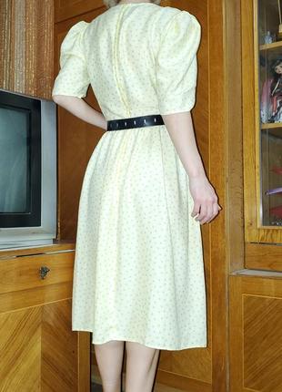 Винтажное платье объёмные пышные рукава принт цветы англия  винтаж ретро 80-е5 фото
