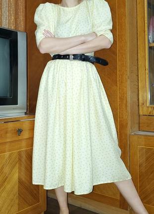 Винтажное платье объёмные пышные рукава принт цветы англия  винтаж ретро 80-е7 фото