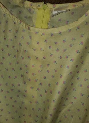 Винтажное платье объёмные пышные рукава принт цветы англия  винтаж ретро 80-е10 фото
