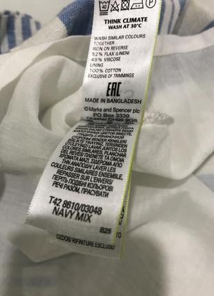 Коллекция m&s платье-туника в полоску из смесового льна curve код продукта: t528610e8 фото