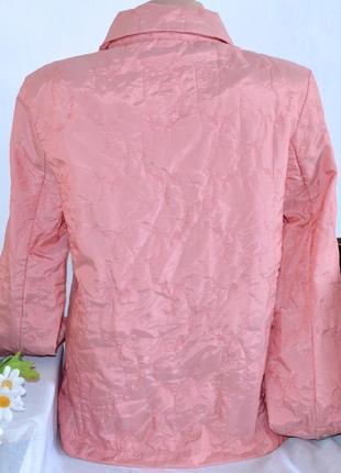 Брендовая розовая легкая тонкая демисезонная куртка жакет tcm tchibo вышивка синтепон2 фото
