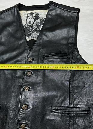 Premium коллекционная винтажная кожаная мужская жилетка авиатор пилот байкер оригинал8 фото