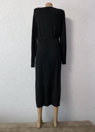Arket черное платье миди с поясом вискоза4 фото