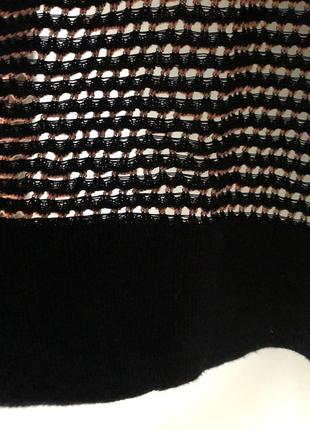 Cos вязаный свитер сетка ажурный синий персиковый джемпер свитшот4 фото