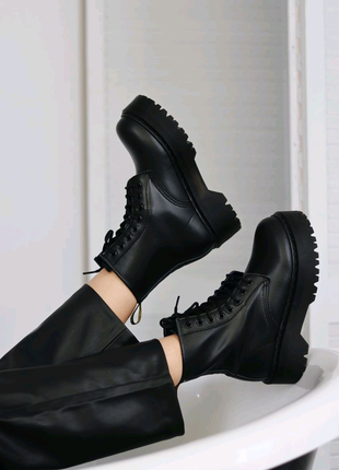 Черевики dr. martens jadon total black fur