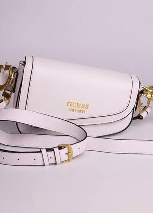 Guess g-dream logo flap shoulder bag white