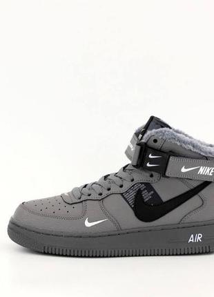 Nike air force 1 mid lv8 (сірі) - зима2 фото