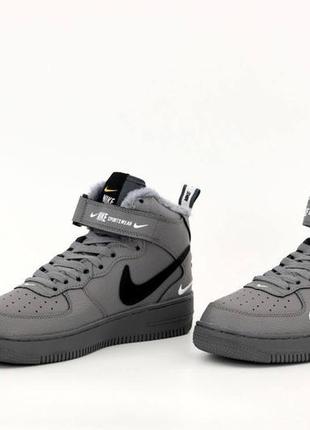 Nike air force 1 mid lv8 (сірі) - зима3 фото