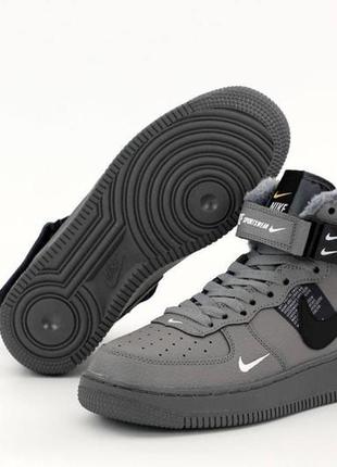 Nike air force 1 mid lv8 (сірі) - зима4 фото