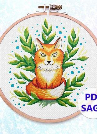 Авторская схема для вышивания крестиком "маленький лис" №2011