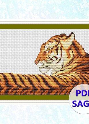 Авторська схема для вишивання хрестиком “тигр” №2109