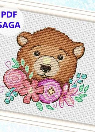 Схема для вышивания крестиком "медведь"1 фото