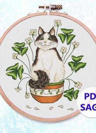 Авторская схема для вышивания крестиком "пушистый цветочек" №2237