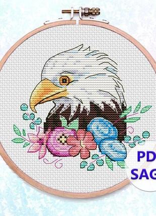 Авторская схема для вышивания крестиком "белоголовый орел" №22531 фото