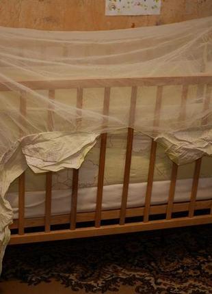 Дитяче ліжечко "наталка" + матрац + захист + балдахін4 фото