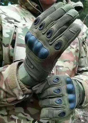 Закриті тактичні рукавички зсу армійські олива повнопалі військов2 фото