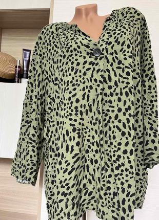 Туника блуза рубашка в принт леопард xl-xxl papaya1 фото