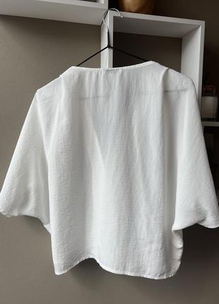 Белая блуза футболка легкая на пуговицах topshop2 фото