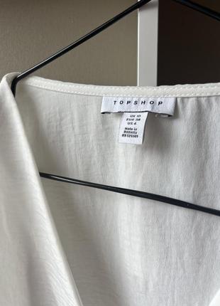 Белая блуза футболка легкая на пуговицах topshop5 фото