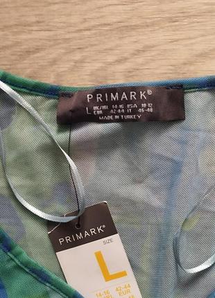 Кроп-топ сетка длинные рукава газета m/l-xl primark 💚💙7 фото