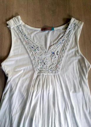 Платье белое  туника bella ragazza расшитое паетками6 фото
