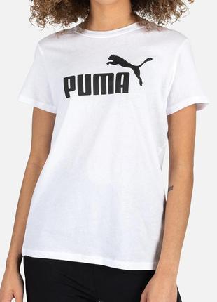 Жіноча біла футболка puma essentials logo tee оригінал