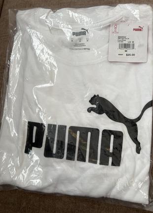 Женская белая футболка puma essentials logo tee оригинал2 фото