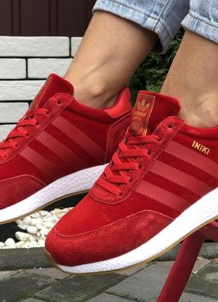Р.36, 38, 39, 41  кроссовки adidas iniki (красные) зима ks 9947