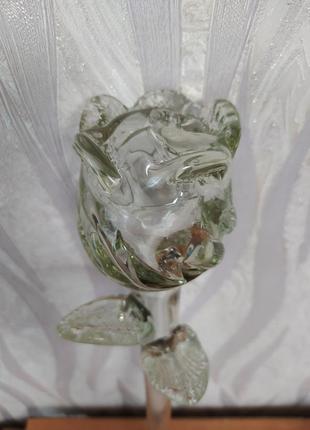 Бутылка стеклянная роза.1 фото