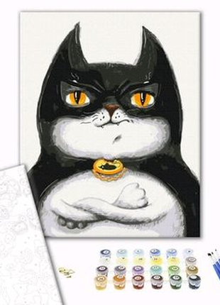Картина за номерами котик бетмен2 фото