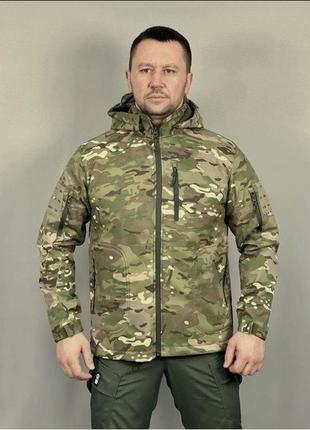 Армійська куртка accord softshell софтшелл мультикам фліс турція р. l - xl