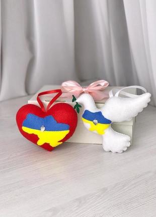 Український набір: голуб миру 🕊 серце україни ❤️2 фото